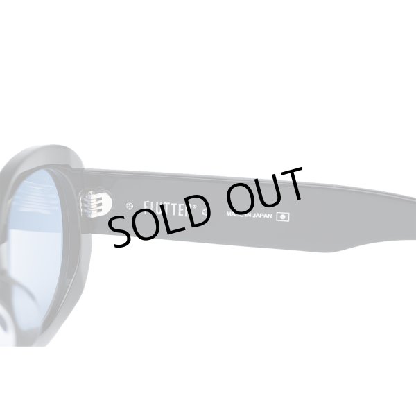 画像3: [FLUTTER] Acetate Narrow Oval Glasses BLACK BLUE lens (3)