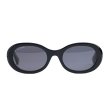 画像1: [FLUTTER] Acetate Narrow Oval Glasses BLACK BLACK lens (1)
