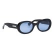 画像2: [FLUTTER] Acetate Narrow Oval Glasses BLACK BLUE lens (2)