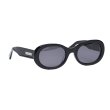 画像2: [FLUTTER] Acetate Narrow Oval Glasses BLACK BLACK lens (2)