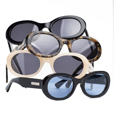 画像1: [FLUTTER] Acetate Narrow Oval Glasses BLACK BLACK lens