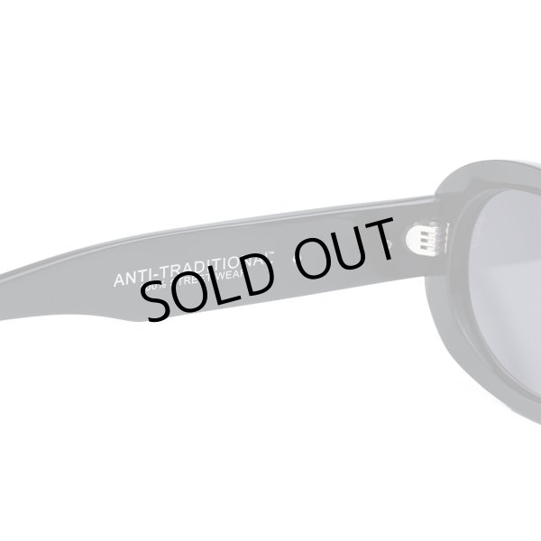 画像4: [FLUTTER] Acetate Narrow Oval Glasses BLACK BLACK lens (4)