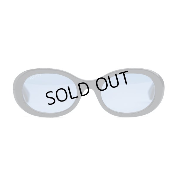 画像1: [FLUTTER] Acetate Narrow Oval Glasses BLACK BLUE lens (1)