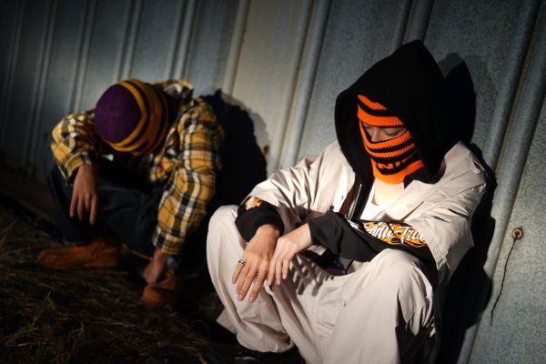 画像6: [THE H.W.DOG&CO x PANTYDROPPER] Balaclava Knit Cap  Purple × Yellow (6)