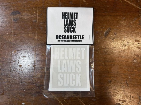 画像1: HELMET LAWS SUCK ステッカー WHITE (1)