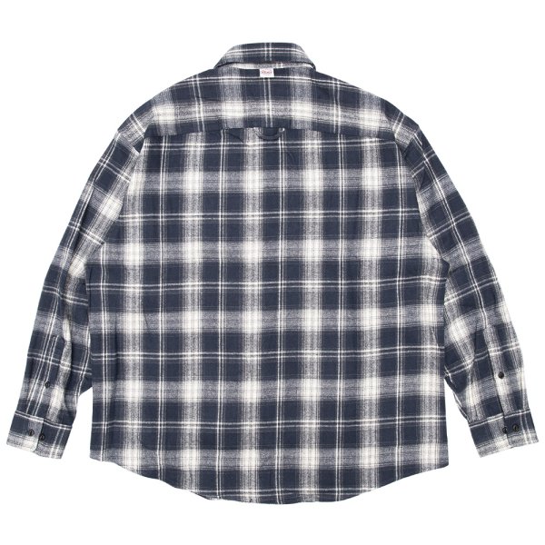 画像2: [FLUTTER] Regular Collar Check Shirt NAVY (2)