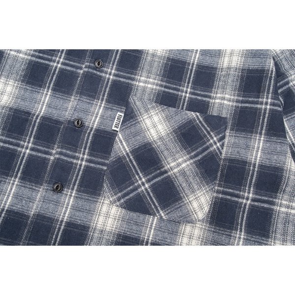 画像3: [FLUTTER] Regular Collar Check Shirt NAVY (3)