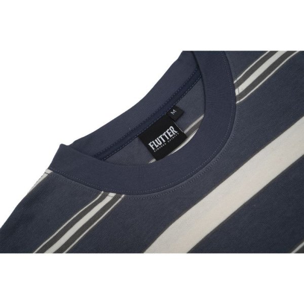 画像6: [FLUTTER] Multi Border B/S S/S Tee　NAVY (6)