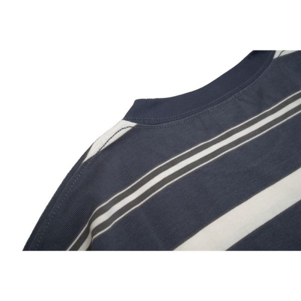 画像7: [FLUTTER] Multi Border B/S S/S Tee　NAVY (7)