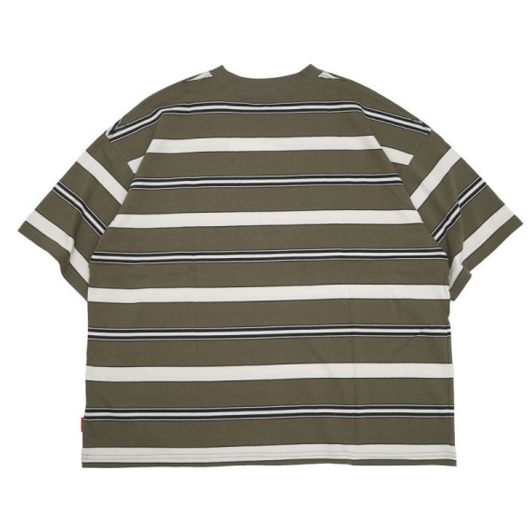 画像2: [FLUTTER] Multi Border B/S S/S Tee　OLIVE (2)