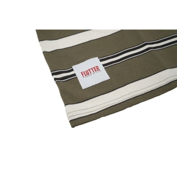 画像3: [FLUTTER] Multi Border B/S S/S Tee　OLIVE (3)