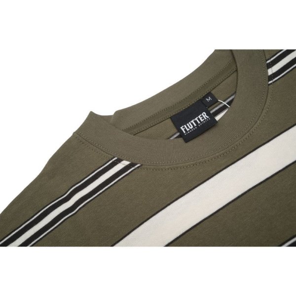 画像6: [FLUTTER] Multi Border B/S S/S Tee　OLIVE (6)