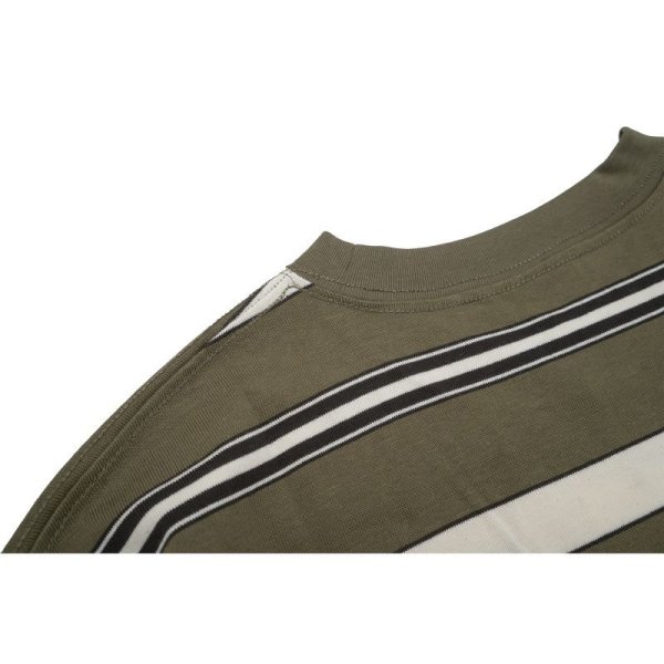 画像7: [FLUTTER] Multi Border B/S S/S Tee　OLIVE (7)