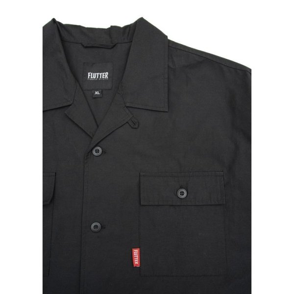 画像5: [FLUTTER] T/C Open Collar S/S Work Shirts　BLACK (5)